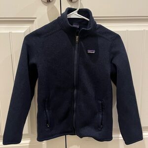 Patagonia better sweater fleece jacket kids navy blue medium